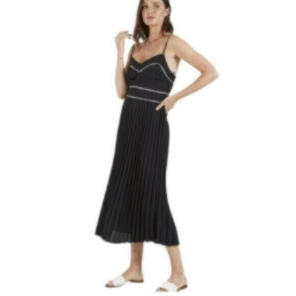 NWT Cooper St Black Spaghetti Strap Midi Party Cocktail Wedding Dress 4 - Picture 1 of 10